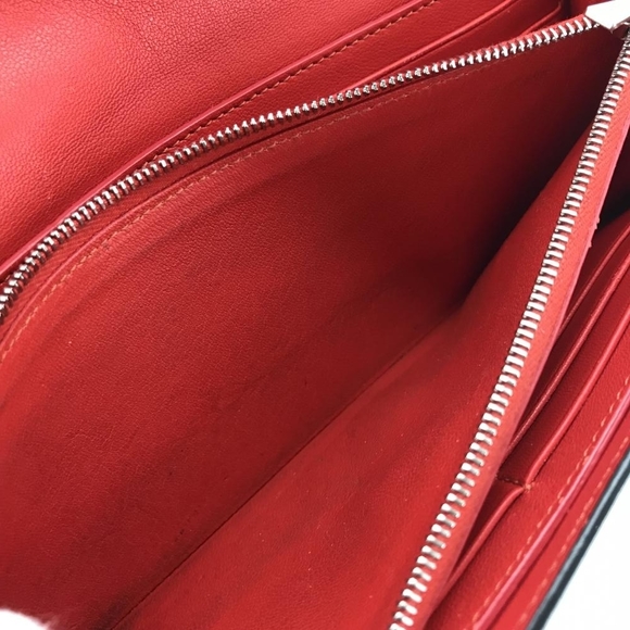 Celine Large Flap Multi-Function Long Wallet Leather Brown Beige - Picture 7 of 10